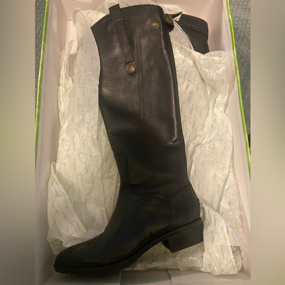 Black Leather Knee-High Boots